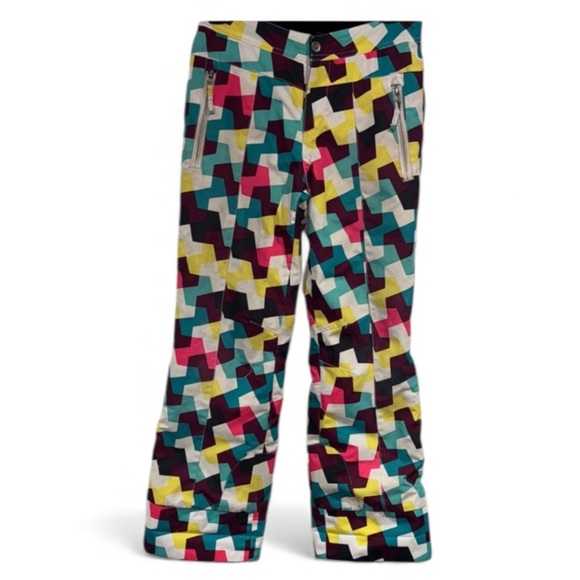Obermeyer snow pants girl medium 10 12 worn winter ski play - Picture 1 of 7